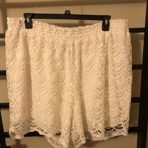 Lane Bryant White Lace Shorts